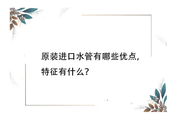 原装进口水管有哪些优点，特征有什么？